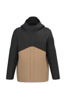 Kariban 3-in-1 regenparka met capuchon in twee kleuren uniseks in Camel / Black, voorkant