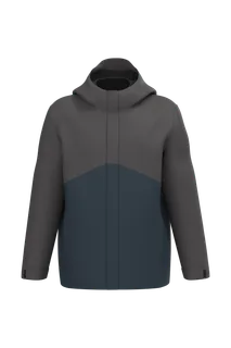 Kariban 3-in-1 regenparka met capuchon in twee kleuren uniseks in Navy / Dark Grey, voorkant