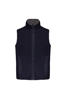 Kariban Unisex fleece lined bodywarmer in Navy / Grey, voorkant