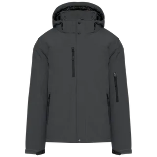Kariban Gewatteerde softshell herenparka met capuchon in Titanium, voorkant