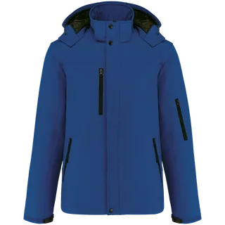 Kariban Gewatteerde softshell herenparka met capuchon in Dark Royal Blue, voorkant