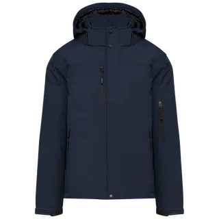 Kariban Gewatteerde softshell herenparka met capuchon in Navy, voorkant