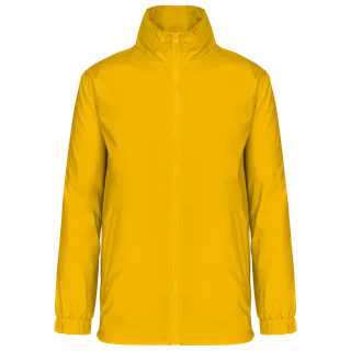 Kariban Men's lined wind breaker in Yellow, voorkant