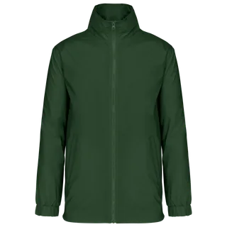 Kariban Men's lined wind breaker in Forest Green, voorkant
