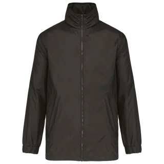 Kariban Men's lined wind breaker in Dark Grey, voorkant