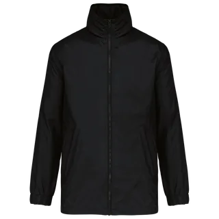 Kariban Men's lined wind breaker in Black, voorkant