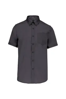 Kariban Men's short-sleeved non-iron shirt in Zinc, voorkant