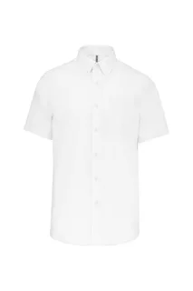 Kariban Men's short-sleeved non-iron shirt in White, voorkant