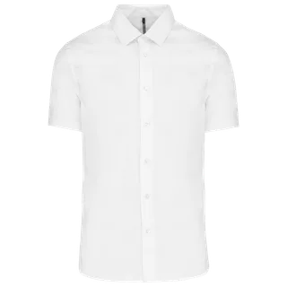 Kariban Cotton/elastane short-sleeved shirt in White, voorkant