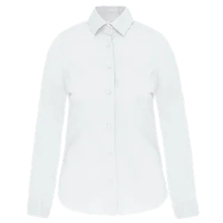 Kariban Dames stretch blouse lange mouwen in White, voorkant