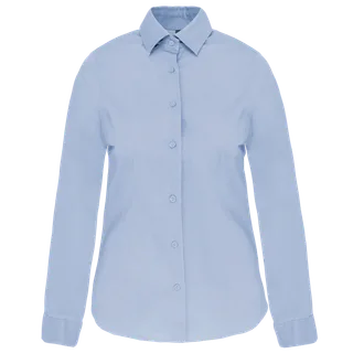 Kariban Dames stretch blouse lange mouwen in Light Blue, voorkant
