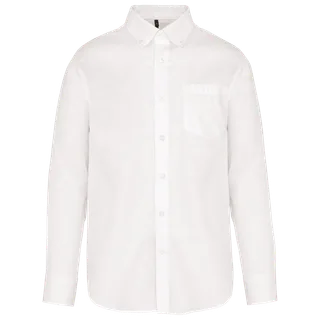 Kariban Heren non-iron overhemd lange mouwen in White, voorkant