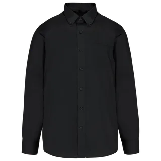 Kariban Heren non-iron overhemd lange mouwen in Black, voorkant