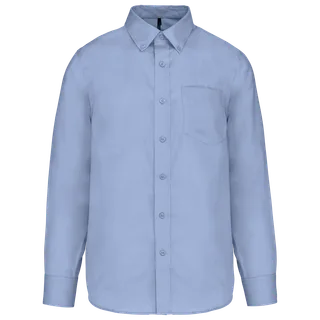 Kariban Heren non-iron overhemd lange mouwen in Bright Sky, voorkant