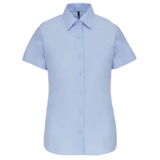 Kariban Ladies' short-sleeved Oxford shirt in Oxford Blue, voorkant