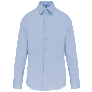 Kariban Heren stretch overhemd lange mouwen in Light Blue, voorkant