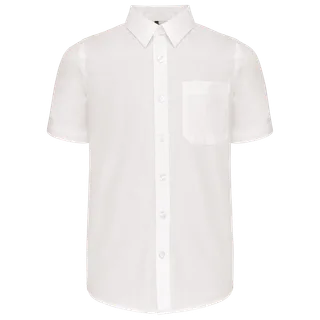 Kariban Kinder poplin overhemd korte mouwen in White, voorkant