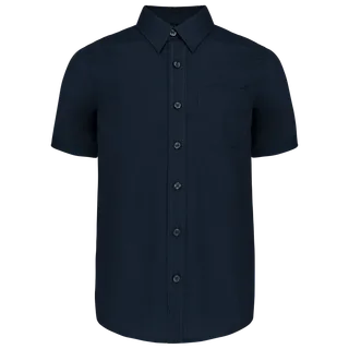 Kariban Kinder poplin overhemd korte mouwen in Navy, voorkant