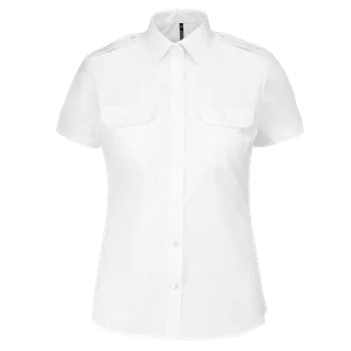 Kariban K504 | Damespilootoverhemd korte mouwen in White, voorkant
