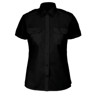 Kariban K504 | Damespilootoverhemd korte mouwen in Black, voorkant