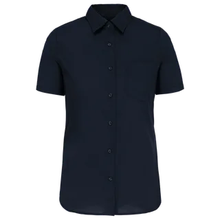 Kariban K544 | Dames poplin blouse korte mouwen in Navy, voorkant