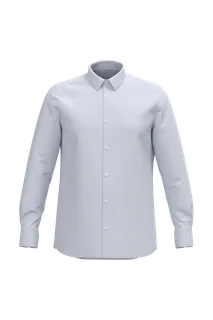 Kariban Men Long-Sleeved easy care Shirt without pocket in White, voorkant