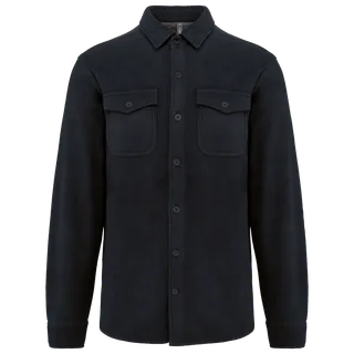 Kariban Overshirt van fleece met sherpavoering in Navy / Storm Grey, voorkant