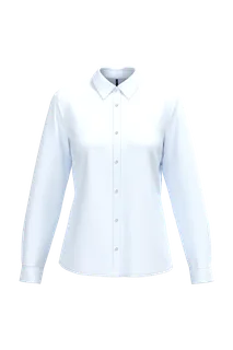 Kariban Overhemd van onderhoudsvriendelijk polykatoen-popeline dames in White, voorkant