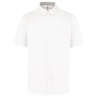 Kariban Men's Ariana III short-sleeved cotton shirt in White, voorkant
