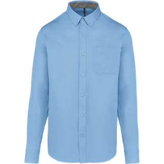 Kariban Herenoverhemd met lange mouwen van katoen Nevada in Sky Blue, voorkant