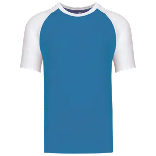 Kariban Baseball - Tweekleurig T-shirt in Aqua Blue / White, voorkant