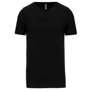 Kariban T-shirt korte mouwen V-hals in Black, voorkant