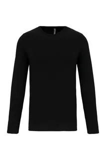 Kariban T-shirt ronde hals lange mouwen in Black, voorkant