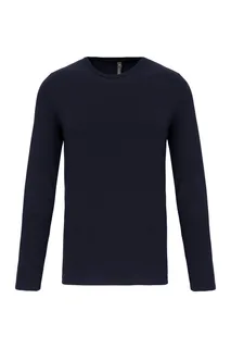 Kariban T-shirt ronde hals lange mouwen in Navy, voorkant
