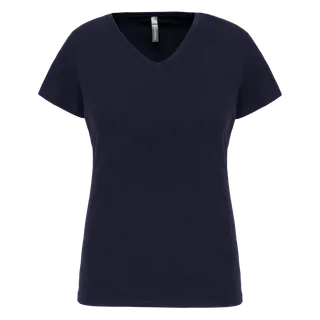 Kariban Dames-T-shirt V-hals korte mouwen in Navy, voorkant