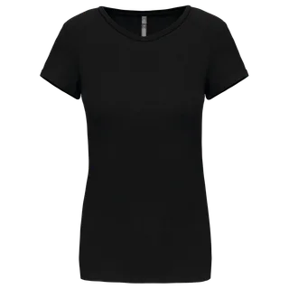 Kariban Dames-T-shirt ronde hals korte mouwen in Black, voorkant