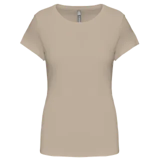 Kariban Dames-T-shirt ronde hals korte mouwen in Light Sand, voorkant