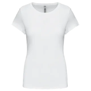 Kariban Dames-T-shirt ronde hals korte mouwen in White, voorkant
