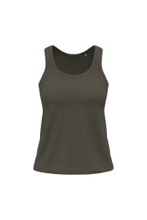 Kariban Ladies' Bio150 tank top in Dark Khaki, voorkant