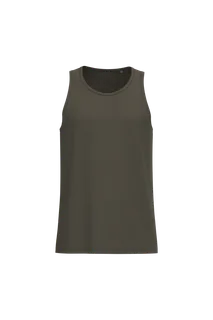 Kariban Men's Bio150 IC tank top in Dark Khaki, voorkant