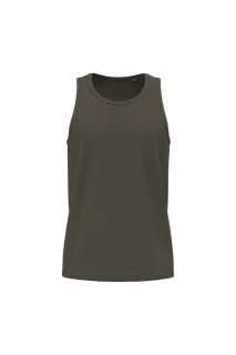 Kariban Heren tanktop Bio150 in Dark Khaki, voorkant