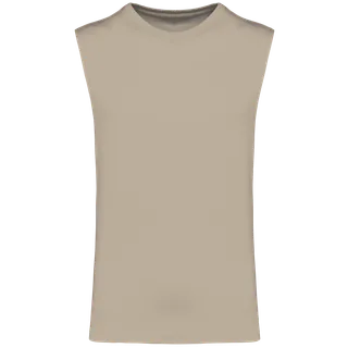 Kariban Mouwloos Heren T-shirt Bio150 IC in Light Sand, voorkant