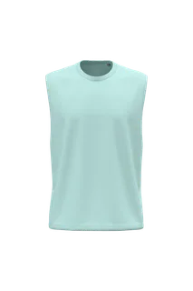 Kariban Mouwloos heren T-shirt Bio 150 in Ice Mint, voorkant