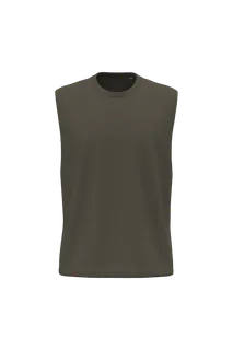 Kariban Mouwloos heren T-shirt Bio 150 in Dark Khaki, voorkant