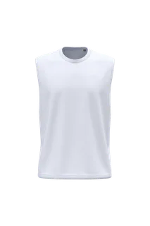 Kariban Mouwloos heren T-shirt Bio 150 in White, voorkant