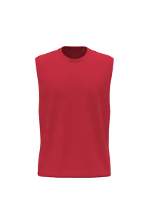 Kariban Mouwloos heren T-shirt Bio 150 in Red, voorkant