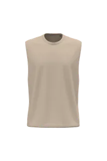 Kariban Mouwloos heren T-shirt Bio 150 in Light Sand, voorkant