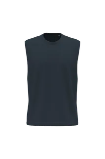 Kariban Mouwloos heren T-shirt Bio 150 in Navy, voorkant