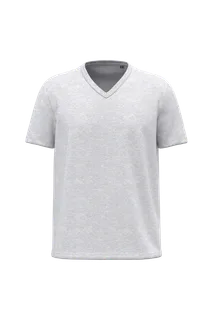 Kariban Heren-T-shirt BIO150 V-hals in Ash Heather, voorkant
