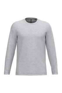 Kariban T-shirt ronde hals lange mouwen in Ash Heather, voorkant